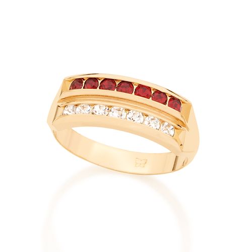GOLD RING WITH CRYSTALS