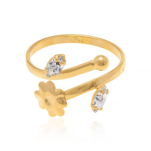 GOLD RING WITH CRYSTAL