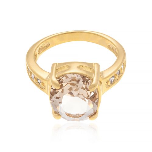 GOLD RING WITH CRYSTAL AND ZIRCONIA