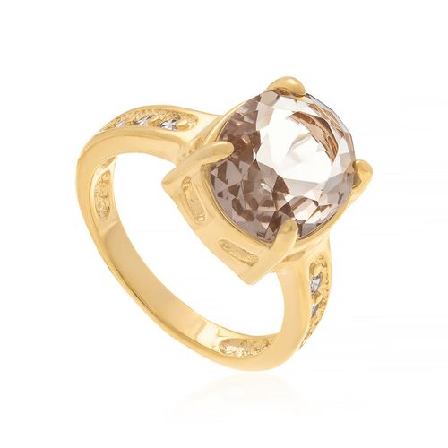 GOLD RING WITH CRYSTAL AND ZIRCONIA