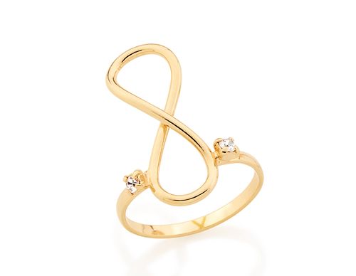 GOLD RING WITH CRYSTAL