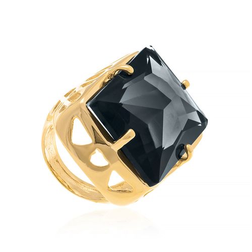 GOLD RING WITH CRYSTAL