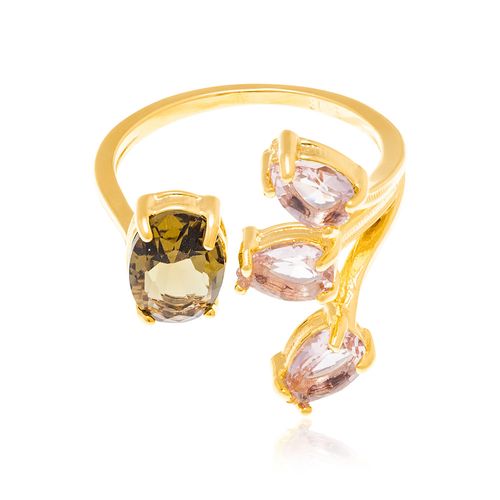 GOLD RING WITH CRYSTAL