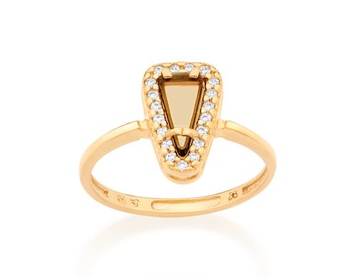 GOLD RING WITH CRYSTAL AND ZIRCONIA