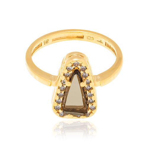 GOLD RING WITH CRYSTAL AND ZIRCONIA