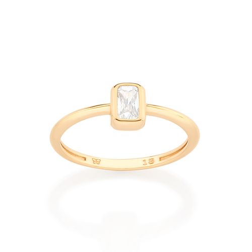 GOLD SMALL PIECE OF LOVE SOLITAIRE RING IN WHITE