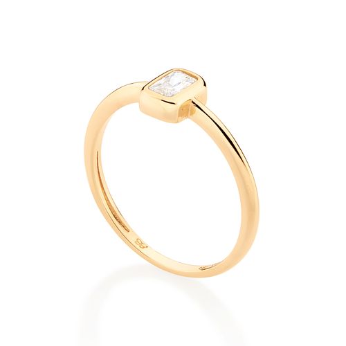 GOLD SMALL PIECE OF LOVE SOLITAIRE RING IN WHITE