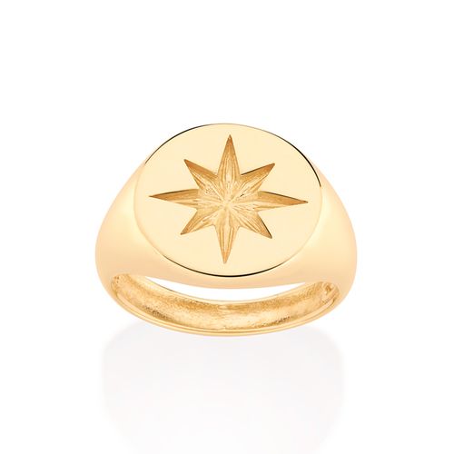 GOLD COMPASS PINKY RING