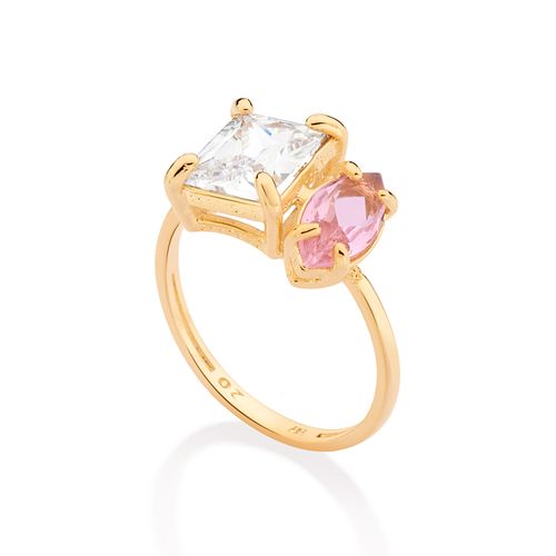 GOLD YOU AND ME ENGAGEMENT RING IN PINK