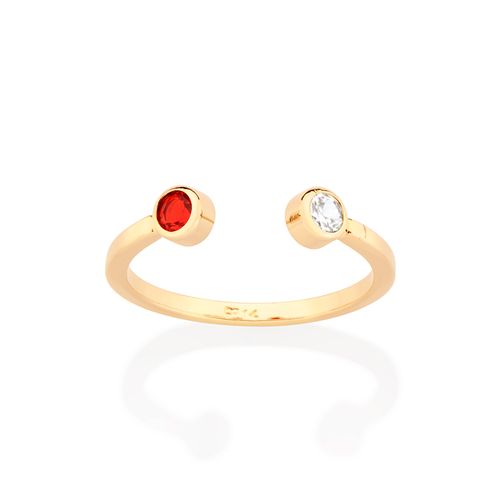 GOLD ADJUSTABLE AWARENESS RING IN RED AND WHITE