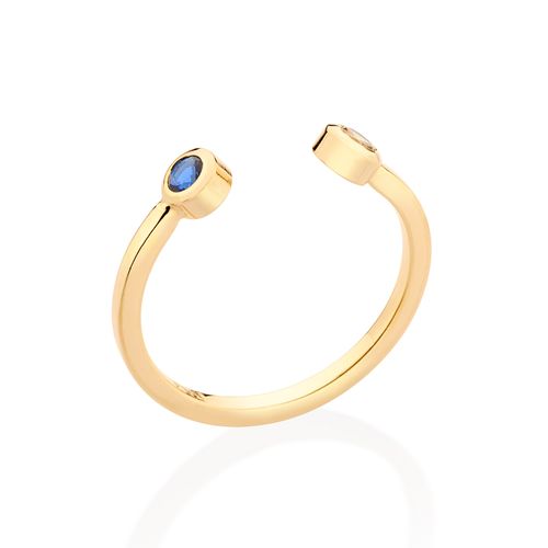 GOLD ADJUSTABLE AWARENESS RING IN BLUE AND YELLOW
