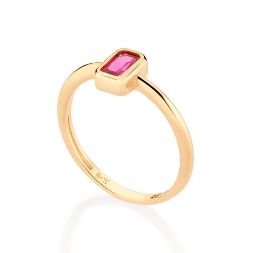 GOLD SMALL PIECE OF LOVE SOLITAIRE RING IN PINK