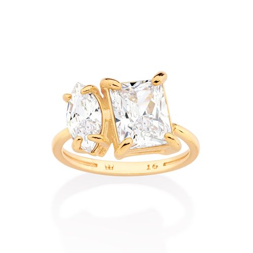GOLD YOU AND ME ENGAGEMENT RING IN WHITE