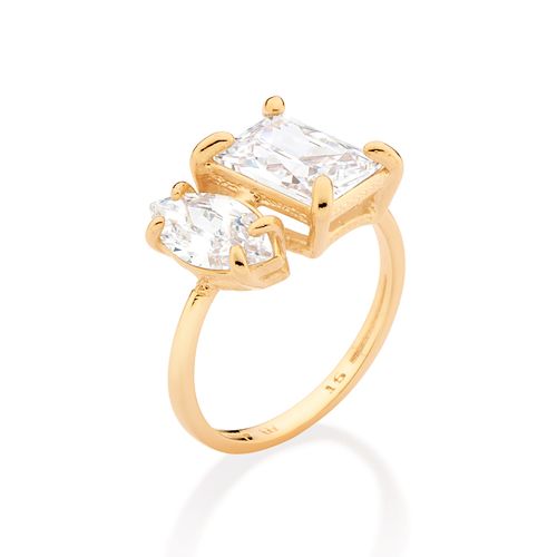 GOLD YOU AND ME ENGAGEMENT RING IN WHITE