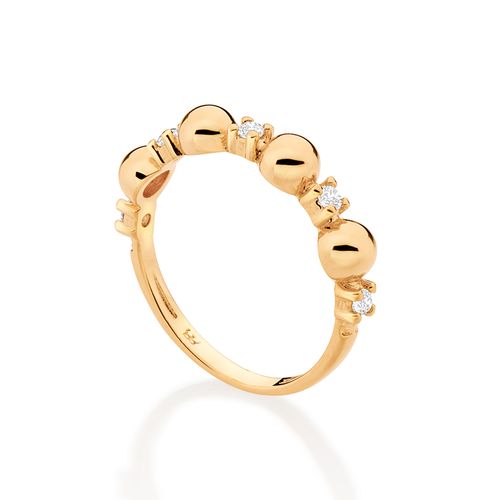 GOLD SPHERES SKINNY RING