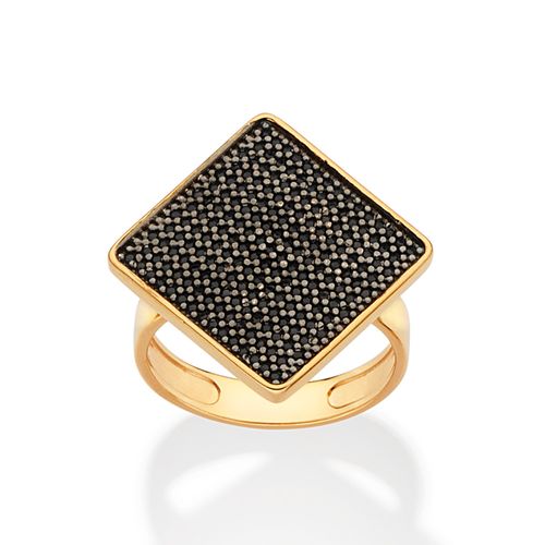 GOLD BLACK RHOMBUS RING