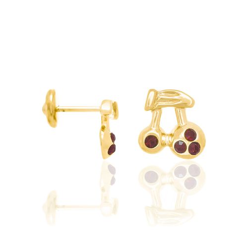 GOLD KID'S EARRING WITH CRYSTAL