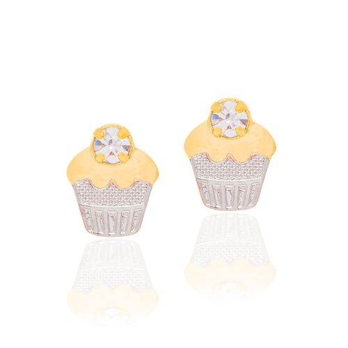 GOLD KID'S EARRING WITH CRYSTAL