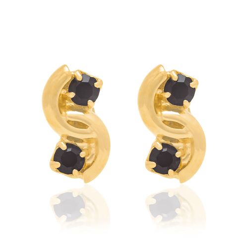 GOLD EARRING WITH CRYSTAL