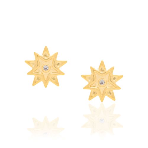 GOLD EARRING WITH CRYSTAL