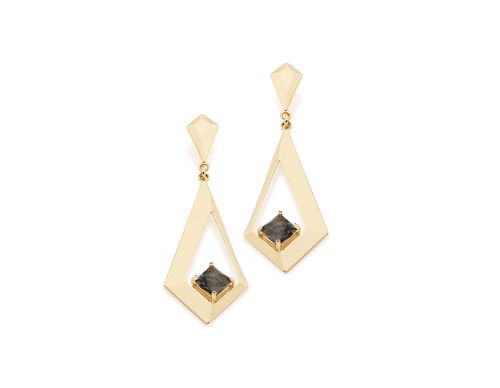 GOLD EARRING WITH CRYSTAL