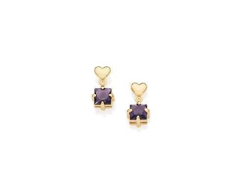 GOLD EARRING WITH CRYSTAL