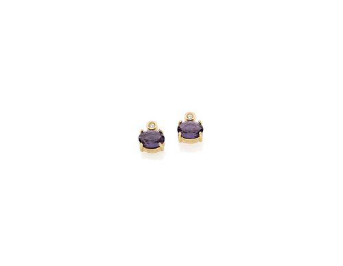 GOLD EARRING WITH CRYSTAL AND ZIRCONIA