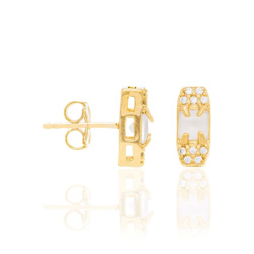GOLD EARRING WITH CRYSTAL AND ZIRCONIA