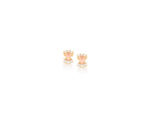 GOLD EARRING WITH CRYSTAL AND ZIRCONIA