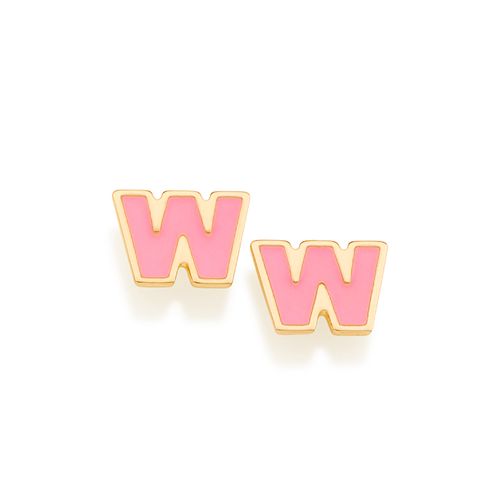 GOLD KID'S EARRING-LETTER W