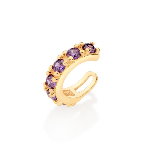 GOLD PRESSURE PIERCING EARRING WITH ZIRCONIA