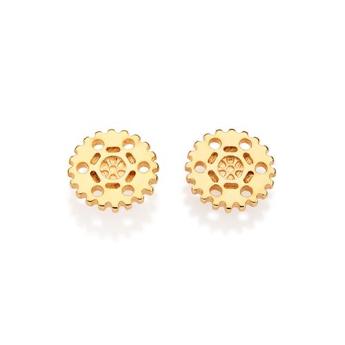 GOLD MEN’S GEAR STUD EARRINGS