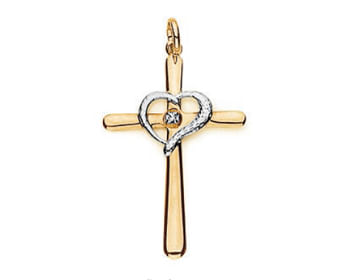 GOLD PENDANT WITH CRYSTAL