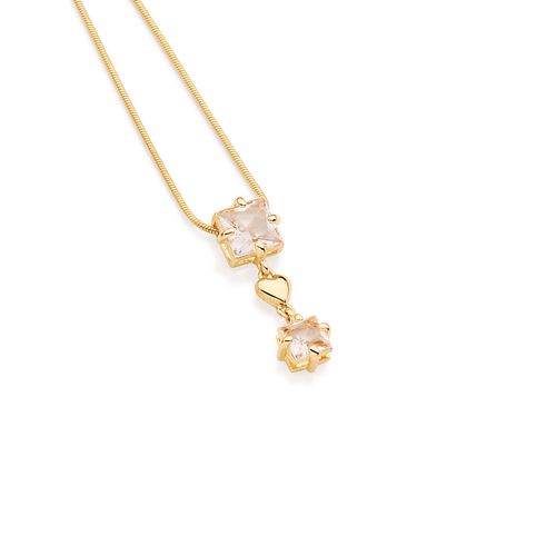 GOLD PENDANT WITH CRYSTAL