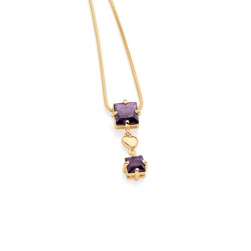 GOLD PENDANT WITH CRYSTAL