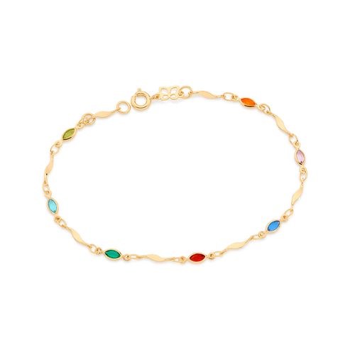 GOLD BRACELET WITH CRYSTALS COLORS