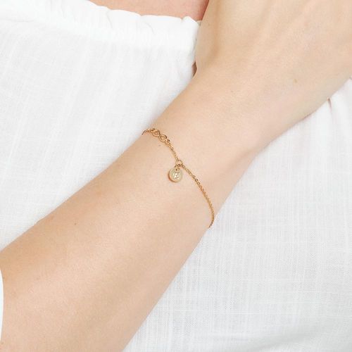 GOLD FOREVER BRACELET WITH LETTER-LETTER E