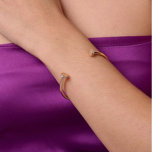 GOLD HAMMERED NAIL CUFF BRACELET