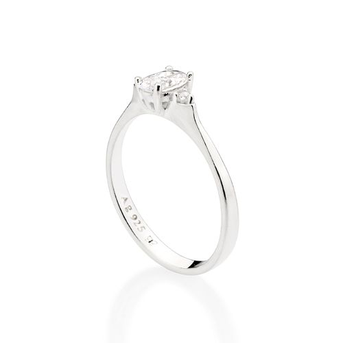SILVER DAINTY ENGAGEMENT RING
