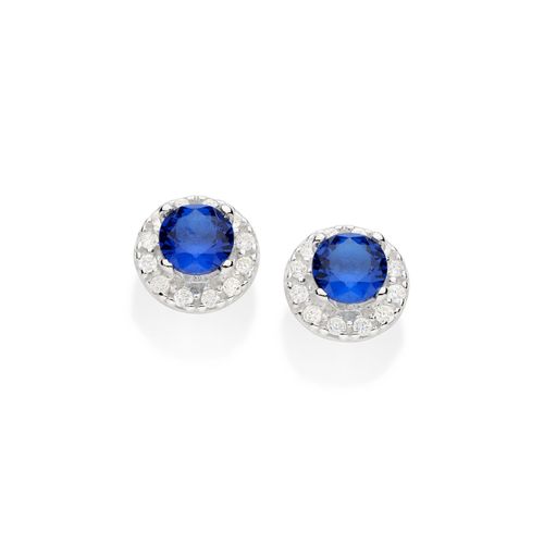 SILVER 925 SOMETHING BLUE STUD EARRINGS