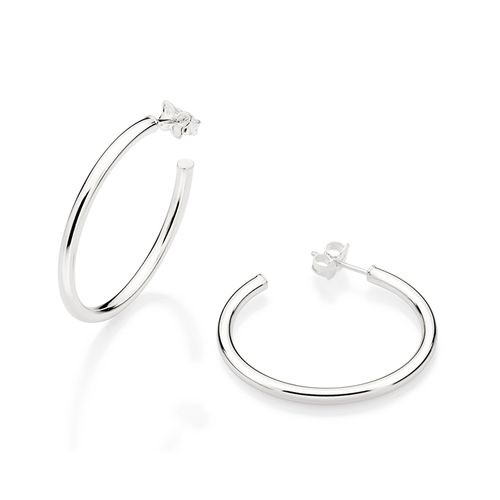 SILVER 925 LARGE HOOP EARRINGS