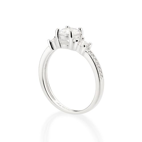 SILVER 925 TRIPLE ENGAGEMENT RING