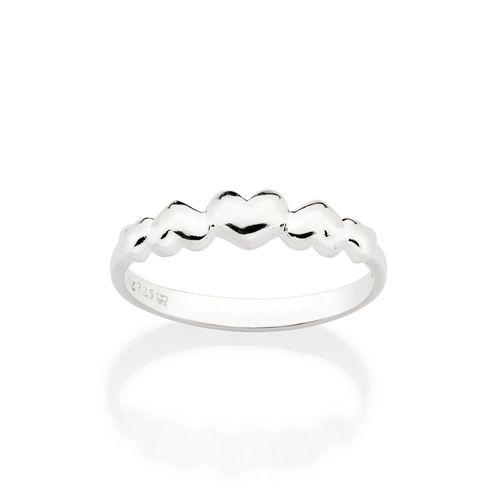 SILVER 925 MULTIPLE HEARTS SKINNY RING