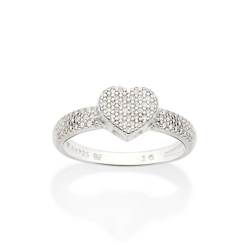 SILVER THICK HEART RING