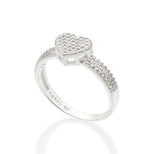 SILVER THICK HEART RING