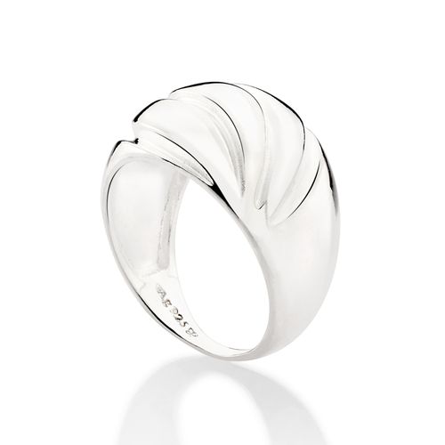 SILVER 925 WAVED MAXI RING