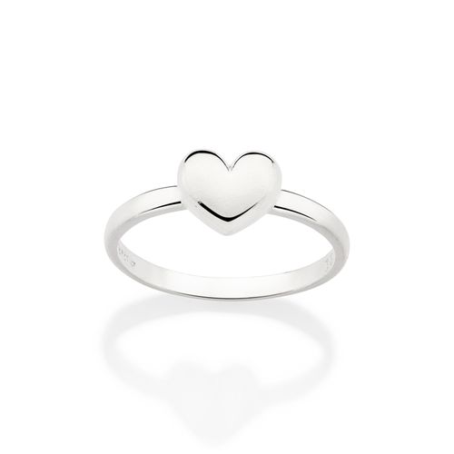 SILVER 925 HEART SKINNY RING