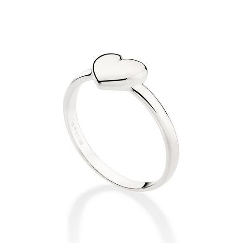 SILVER 925 HEART SKINNY RING