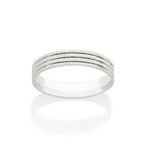 SILVER 925 TRIPLE ROUGH WEDDING BAND