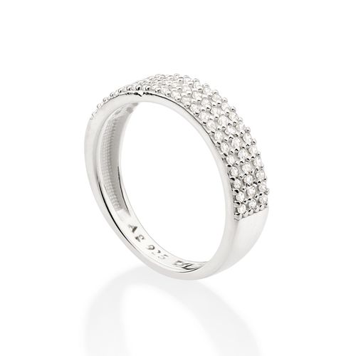 SILVER RING WEDDDING WITH ZIR